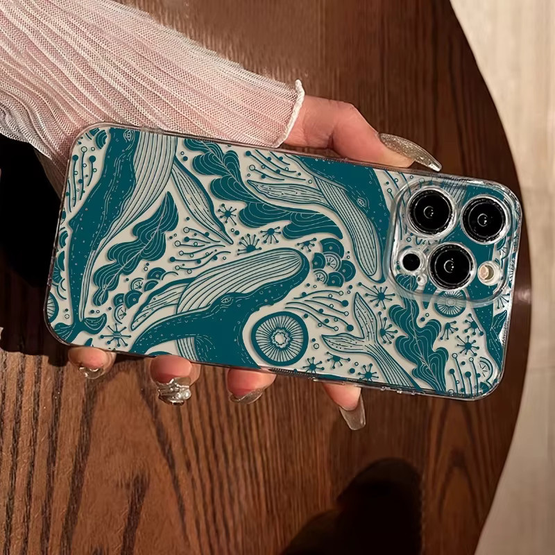 Marine Whale Softshell-Handyhülle für iPhone 17, 16, 15 Pro Max Plus Serie in Transparent - Bild 4