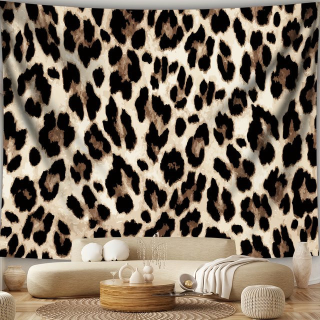 VIKAMA Wandbehang mit Leopardenmuster in Multicolour, moderner Wandteppich für Wohnzimmer, Schlafzimmer oder Büro, B/H: 75 x 58 cm - Bild 1