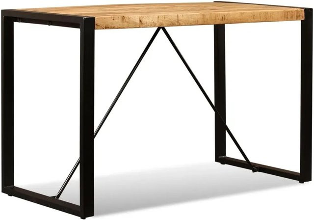 vidaXL Esszimmertisch aus Mangoholz und Stahl in Braun im industriellen Stil, B/T/H: 120 x 60 x 76 cm - Bild 1