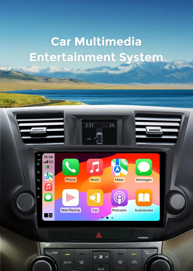 TIEYEZ Android Autoradio Multimedia-Player mit Android Auto und CarPlay für Toyota Auris und Corolla E160 E170, Schwarz - Bild 3