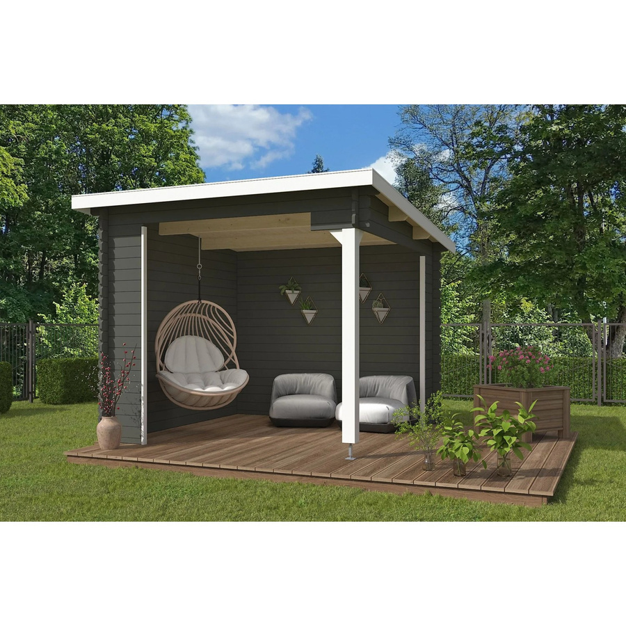 Lasita Gartenhaus Buffalo Maja in Grüngrau, B/H/T: 420 x 250,8 x 323,9 cm - Bild 2