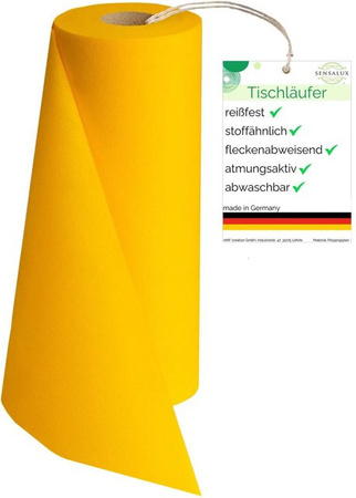 Sensalux Vlies-Tischläufer Gelb, Breite: 50 cm, Länge: 25 m, wasserabweisend und waschbar