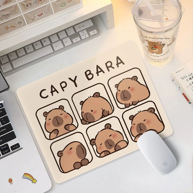 Potdemiel Capybara Mauspad aus PU für PC und Laptop, rutschfestes Gaming-Mauspad für Büro und Home Office - Bild 1