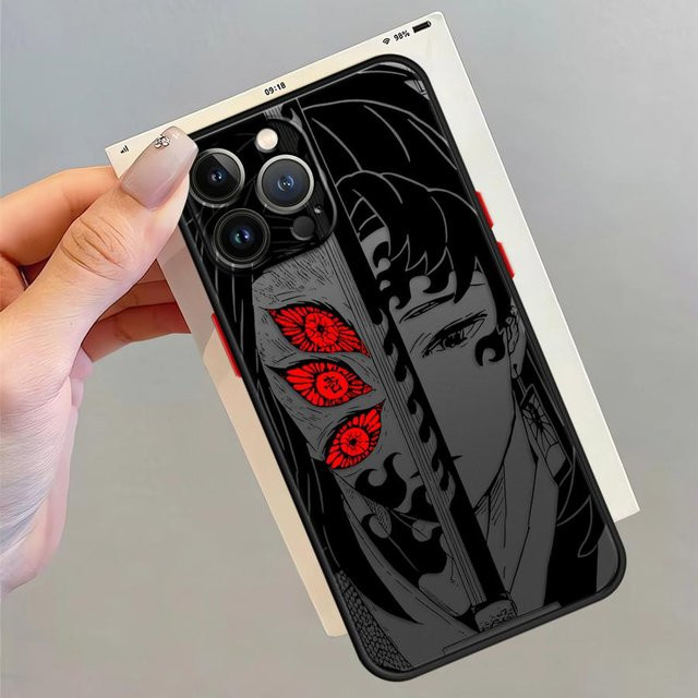 Anime Demon Slayer Handyhülle für iPhone Modelle in Schwarz - Bild 1