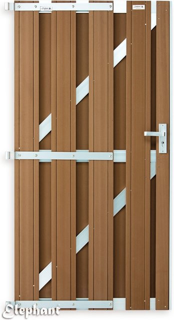 Gartentor aus WPC Komposit in Braun, B: 90 cm, H: 180 cm - Bild 1