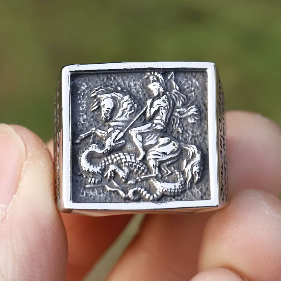 Ring Edelstahl, Vintage, Silber, Herren - Bild 2