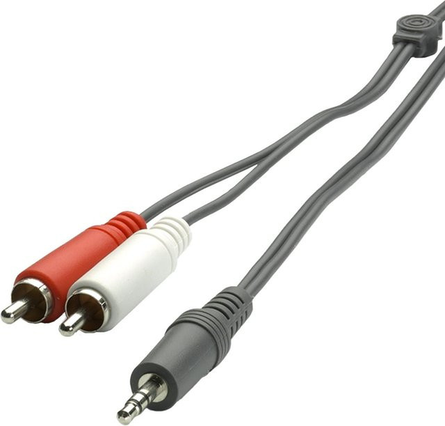Vivanco Audiokabel 3,5 mm Klinke auf 2 Cinch-Stecker mit Knickschutz, Schwarz, Länge: 1,5 m - Bild 1