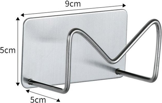 Oigey Wandmontierter Föhnhalter und Organizer aus Edelstahl für Lockenstab und Glätteisen, Silber, Selbstklebend - Bild 1