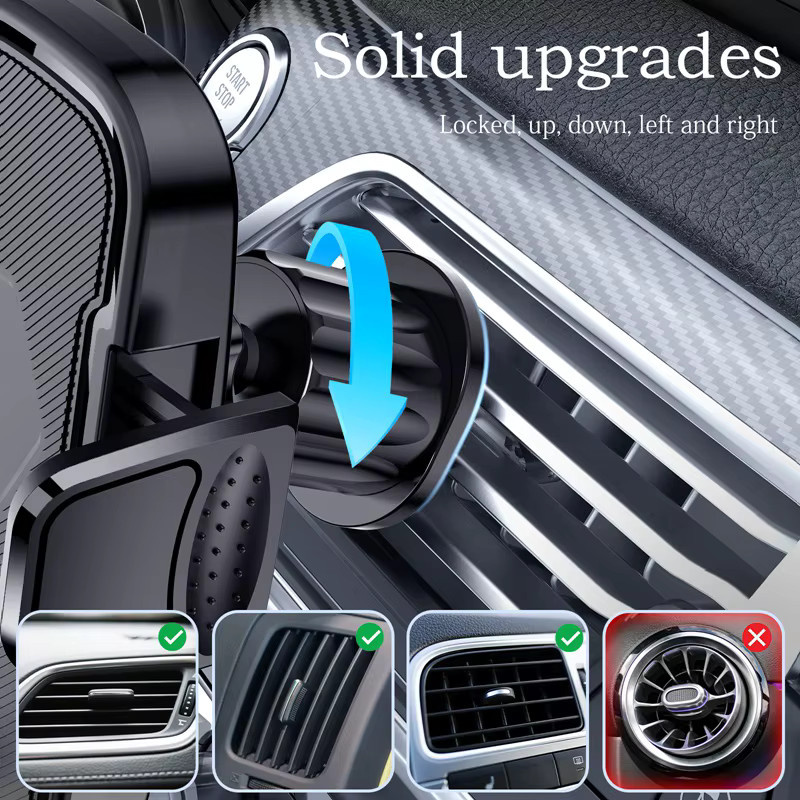 Universelle Auto-Handyhalterung für Lüftungsschlitze in Schwarz mit Anti-Drop-Funktion - Bild 2