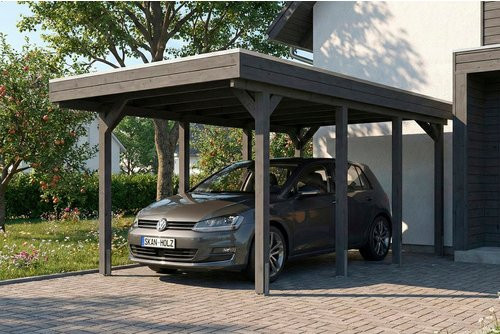 SKANHOLZ Carport Friesland aus Fichte mit Stahl-Dachplatten in Schiefergrau B: 320 cm, T: 555 cm - Bild 1