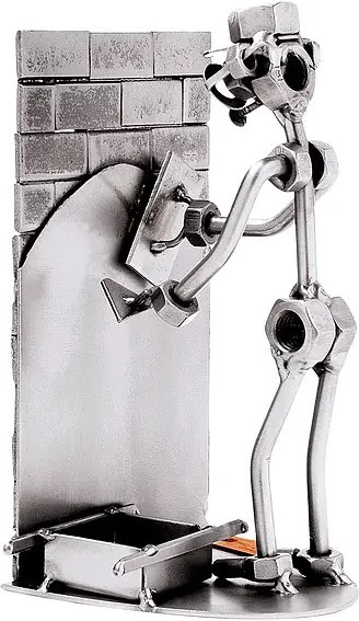 Hinz & Kunst Schraubenmännchen Stuckateur oder Putzer aus Metall in Silber - Bild 1