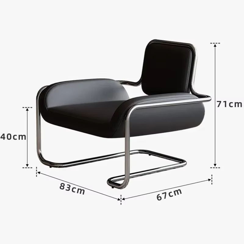 LISM Wohnzimmer Stuhl im Nordic Design mit Metallgestell und Kunstleder in Schwarz - Bild 4