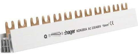 Hager Phasenschiene KDN280A in Weiß, Länge: 210 mm - Bild 1