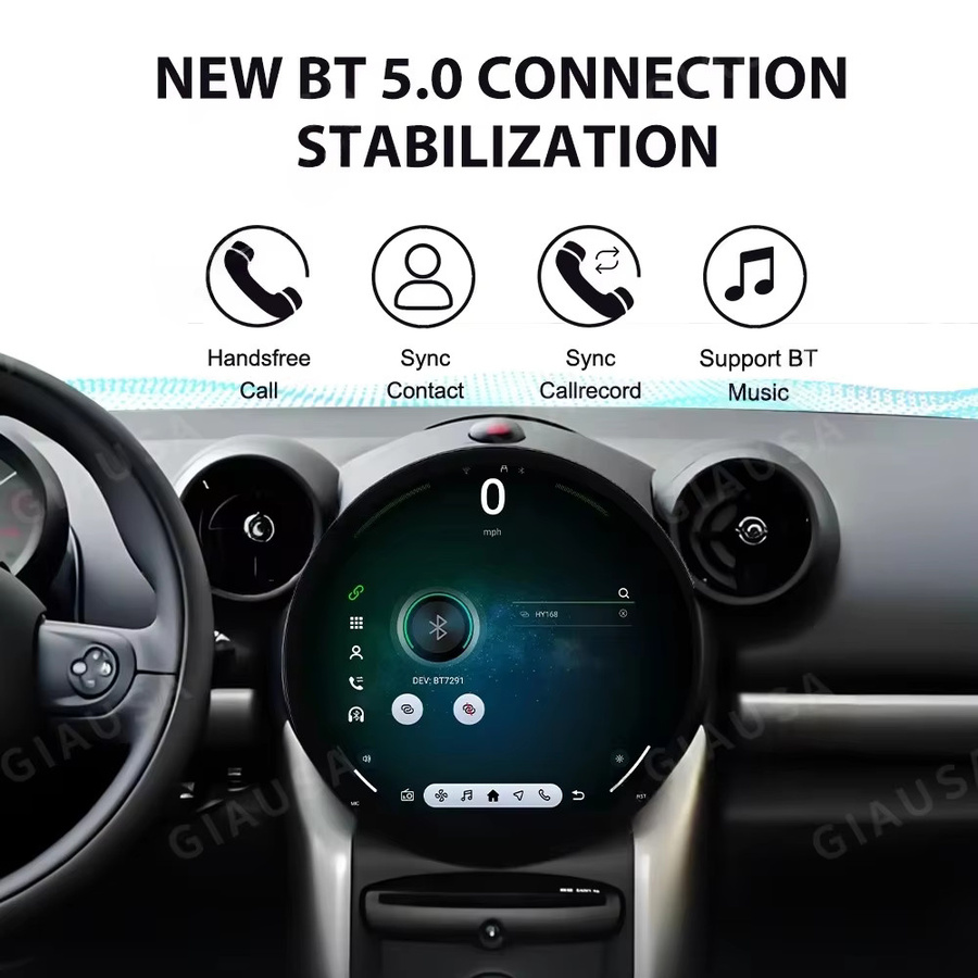 YANFU Android 15 Carplay Auto-Navigationssystem Stereo-Multimedia-Player für BMW Mini Cooper R56 R60 2006-2016, 11,7 Zoll, Schwarz - Bild 4
