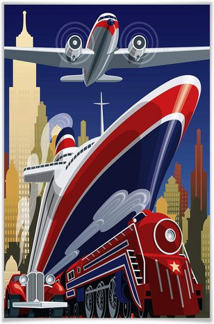 WIZARD+GENIUS XXL Poster Abstract Graphic City in Bunt, Breite: 115 cm, Höhe: 175 cm - Bild 1