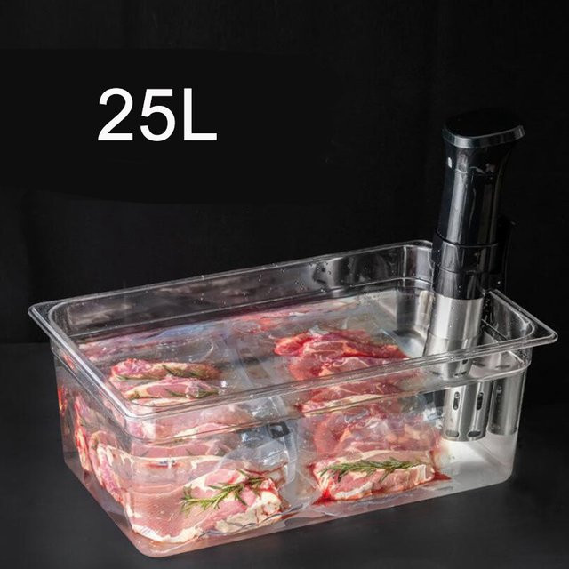 BarraDent Sous-Vide-Kocherbehälter mit Deckel und abnehmbaren Trennwänden, transparent, 25L - Bild 1
