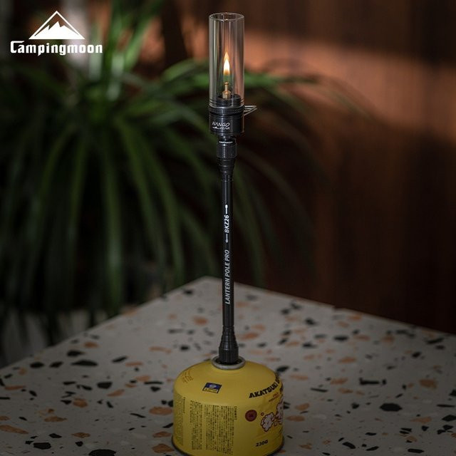 CAMPINGMOON BKZ26 Campinglampe aus Aluminiumlegierung in Schwarz mit transparenter Glaszylinder-Abdeckung - Bild 1