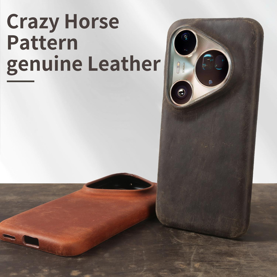 Echte Lederhülle im Crazy Horse Muster für Huawei Pura 80 Ultra, 70 Pro Plus, Mate 80 Pro Max und Mate 60 Pro - Bild 2