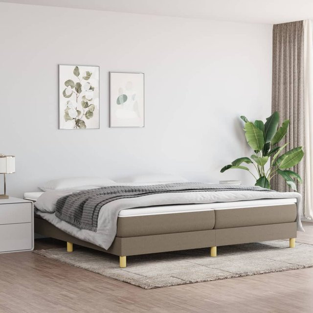 vidaXL Boxspringbett Hybrid mit Matratze, Beige, B/T/H: 200 x 200 x 25 cm - Bild 3