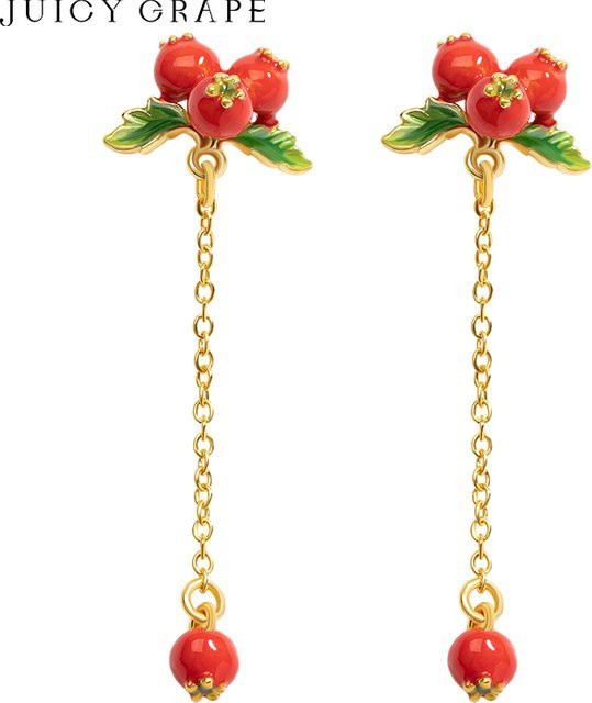 Juicy Grape Quasten-Ohrringe, Emaille, Damen - Bild 1