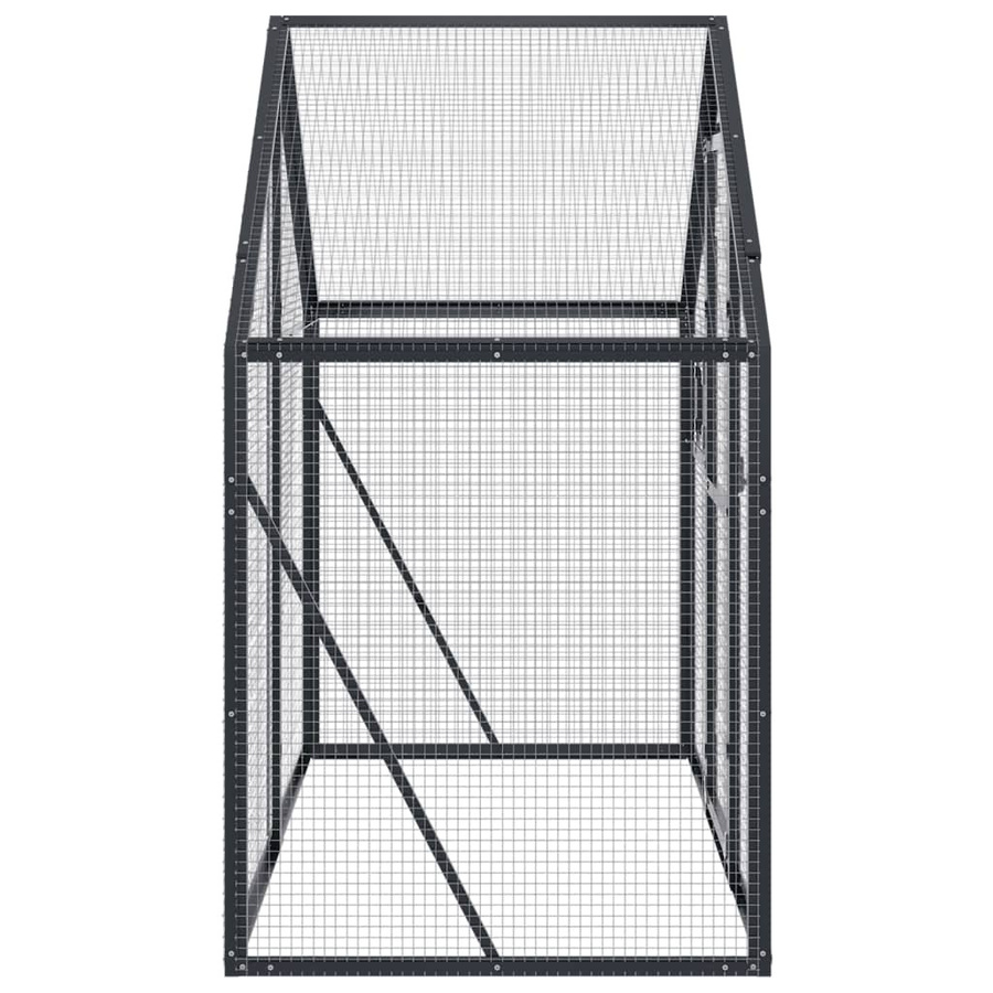vidaXL Voliere aus Aluminium in Anthrazit mit verzinktem Maschendraht, B/T/H: 179 x 100 x 185 cm - Bild 3