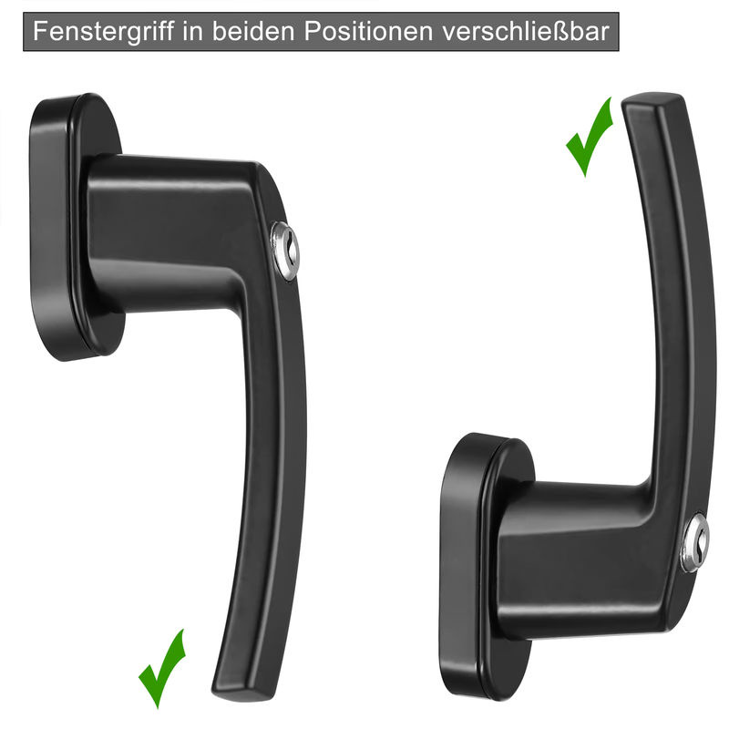 Monzana Fenstergriff 2er-Set Schwarz abschließbar aus Stahl - Bild 4