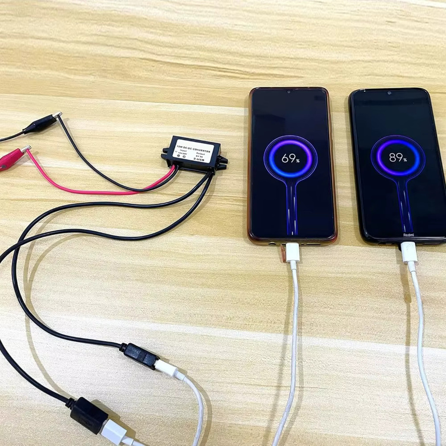 Waohei DC-DC Step Down Konverter 12V auf 5V 3A mit USB-A und USB-C Anschluss in Schwarz - Bild 3