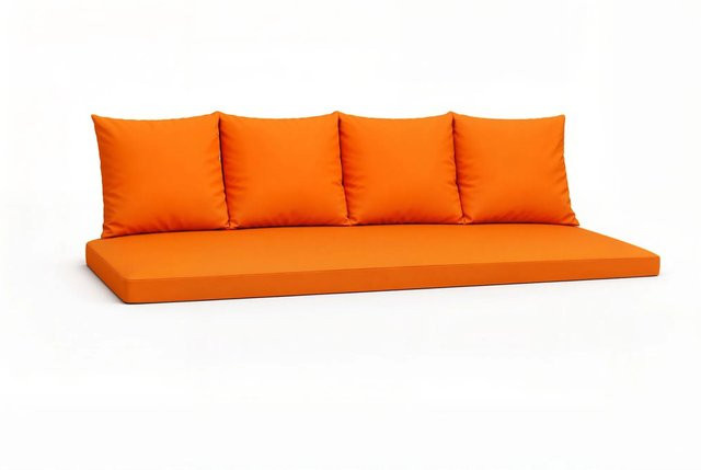Setgarden Mix Bench Kissen Orange, Bankauflage für 3-Sitzer Bänke, 1-teilig, B/H: 170 x 50 cm mit 4 Rückenpolstern à 50 x 56 cm - Bild 1