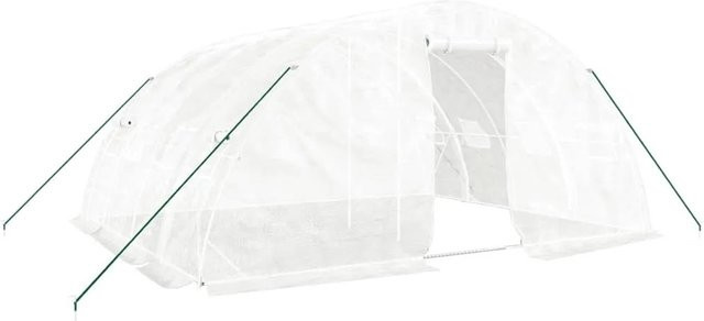 vidaXL Gewächshaus aus verzinktem Stahl mit PE-Folie in Weiß, B/T/H: 5 x 4 x 2,3 m - Bild 1