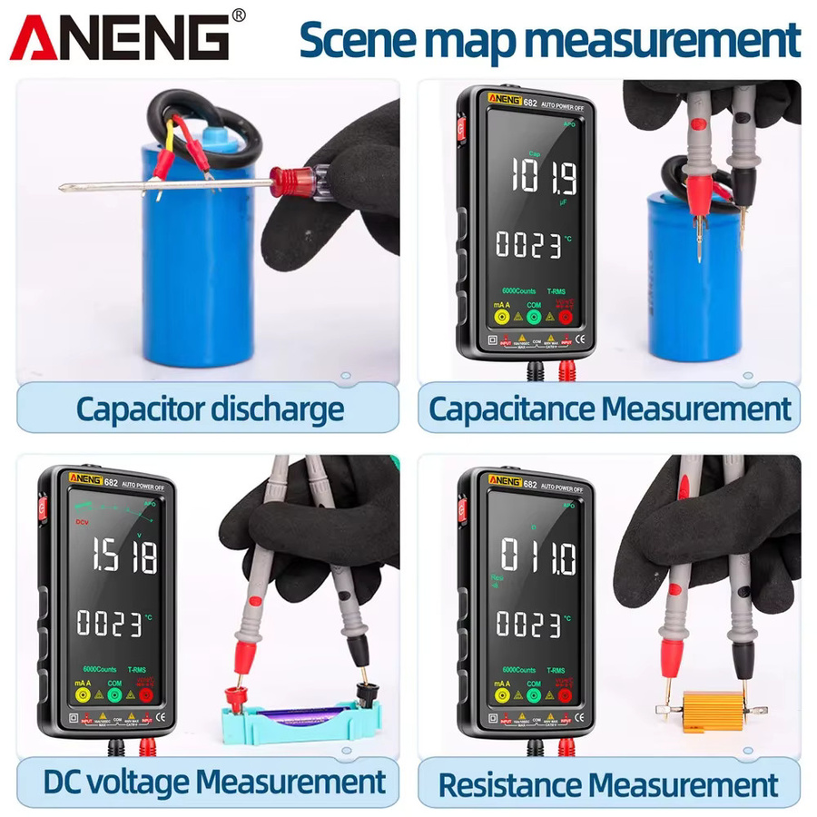 Aneng 682 Pro Multimeter mit Reverse Display und wiederaufladbarem Akku als elektrisches Messwerkzeug - Bild 3