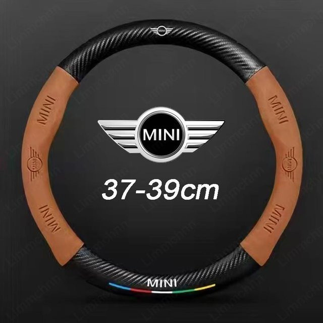 Wildleder Lenkradabdeckung für Mini Cooper One JCW F54 F55 F56 F57 F60 R52 R53 R55 R56 R57 R61 in Braun - Bild 1