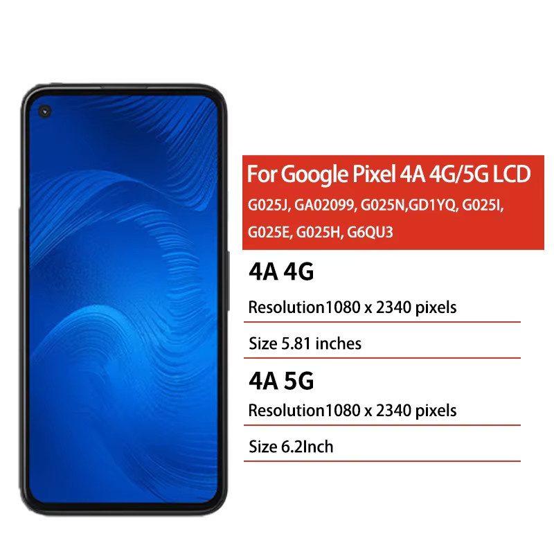 GD1YQ Premium LCD Display Touchscreen Digitizer Panel für Google Pixel 4a 4G und 5G - Bild 2