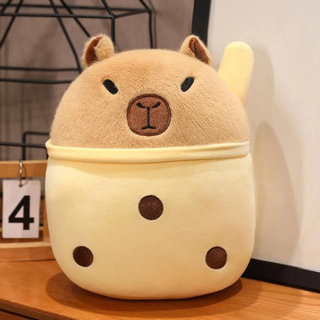 Yiran toy Capybara Milchtee, Plüschtier, 45cm, Braun - Bild 1