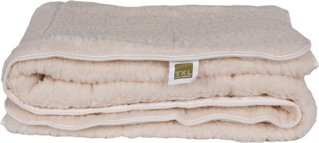 TXL COMFORT Matratzenauflage aus Schurwolle und Perkal-Baumwolle, Farbe: Weiß, B: 180 cm, L: 200 cm - Bild 1