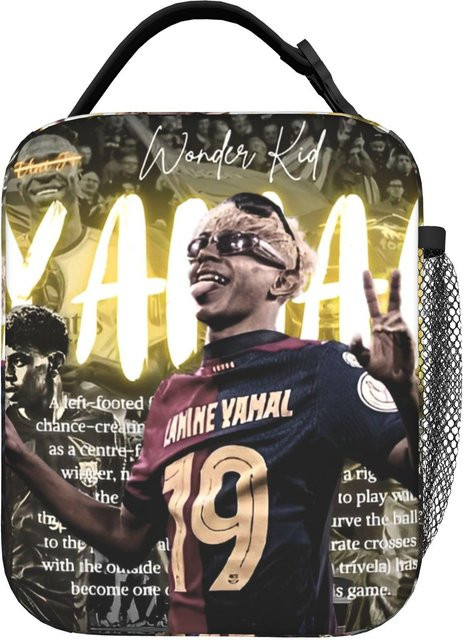 Fancy Style Studio Lamine Y-Yamal Nummer 19 Fußball Isolierte Lunchtasche, Auslaufsichere Kühltasche in Mehrfarbig - Bild 1