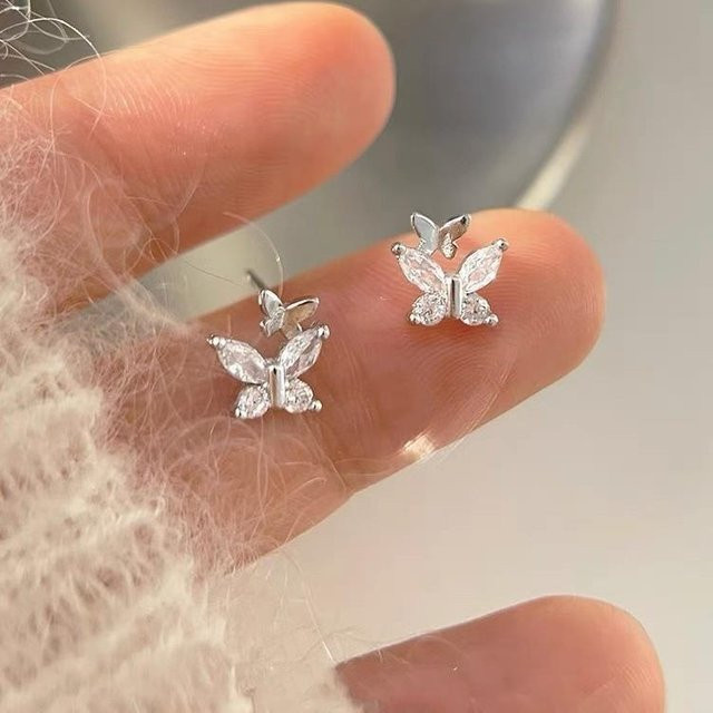 Lucky Star Jewelry Ohrringe, 925 Silber, Zirkonia, Damen, Schmetterling - Bild 1