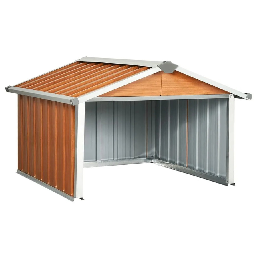 vidaXL Rasenmäher Garage aus verzinktem Stahl in Braun, B/T/H: 92 x 97 x 63 cm - Bild 2