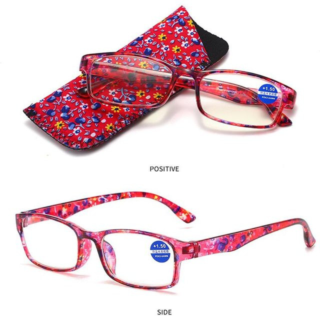 BM38TM Lesebrille Damen, Vollrand, rechteckig, Kunststoff, rot - Bild 1