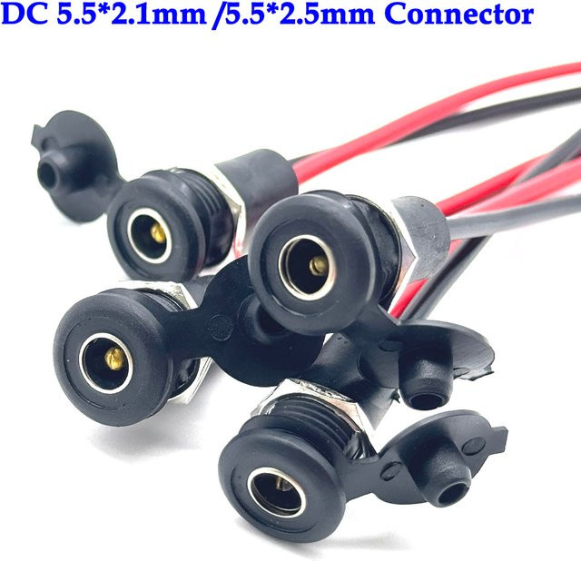 LAJQTAO DC Stromkabel-Steckverbinder Set 5,5x2,1mm und 5,5x2,5mm in Schwarz, Länge: 20 cm - Bild 1