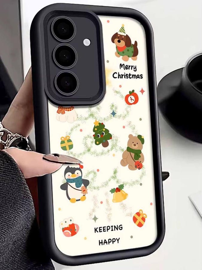 Weihnachtliche Handyhülle für Samsung Galaxy S25 S24 S23 S22 Ultra FE A55 A54 A36 A26 A17 A16 A15 in Schwarz und Multicolour - Bild 5