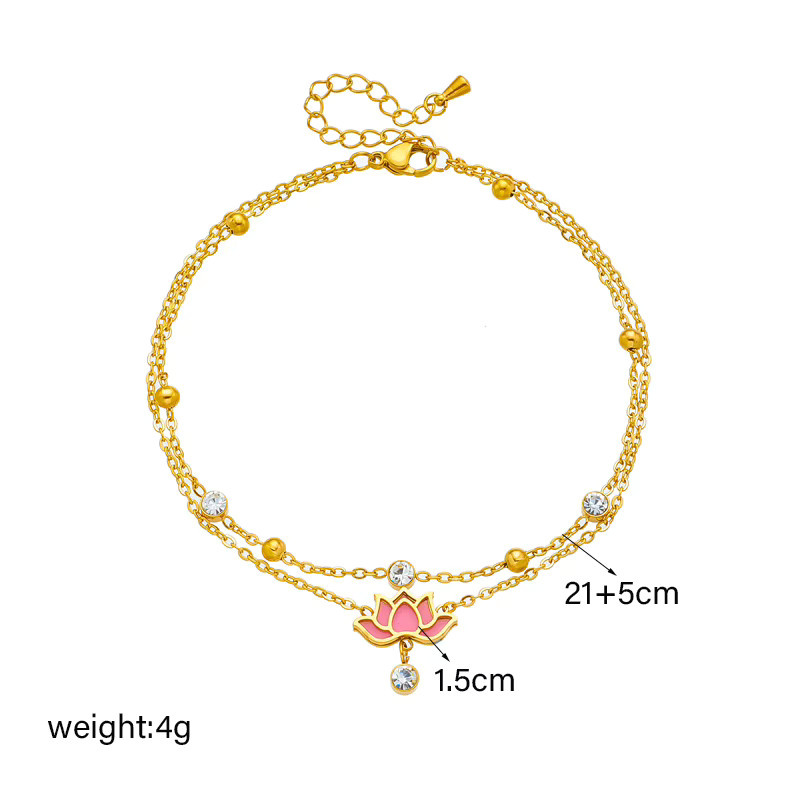 DIEYURO Fußkettchen Edelstahl, Roségold, Damen - Bild 2