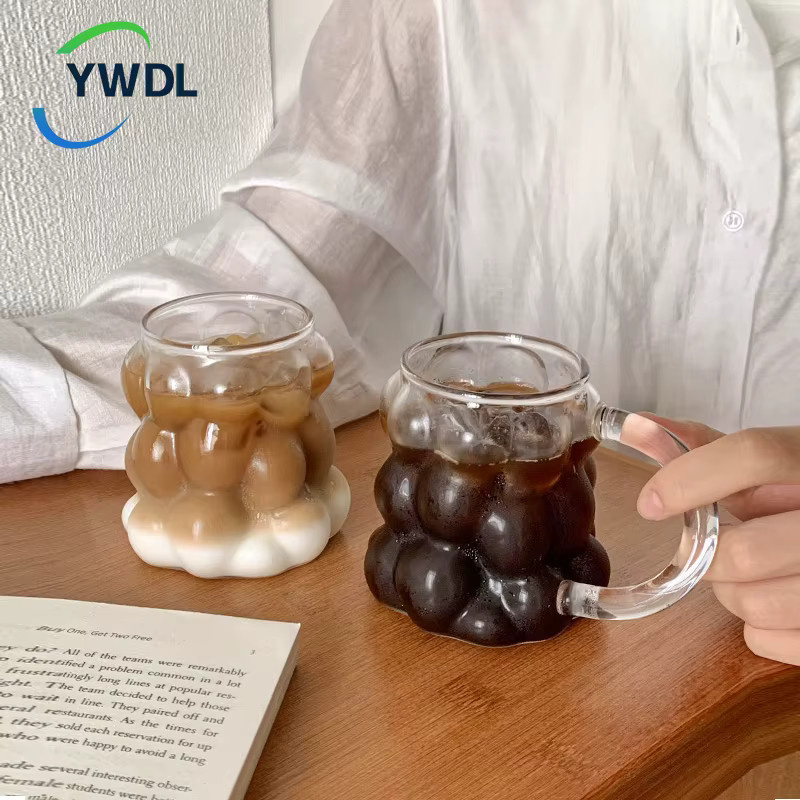 YWDL Hitzebeständiges Glas Kaffeebecher und Latte Tasse in Transparent, 350/400 ml - Bild 1