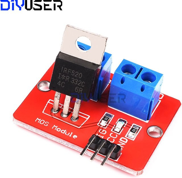 DIYUSER IRF520 MOSFET-Treibermodul Power-MOSFET-Steuerplatine mit Optokoppler-Isolation in Rot für STM32 Smart Car Robot - Bild 1