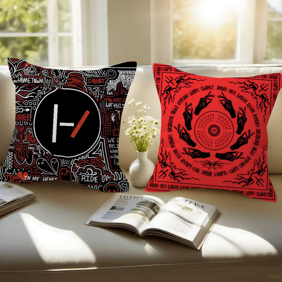 T-Twenty One Pilot Band Kissenbezug Bilibili Schwarz quadratisch 30 x 30 cm - Bild 2