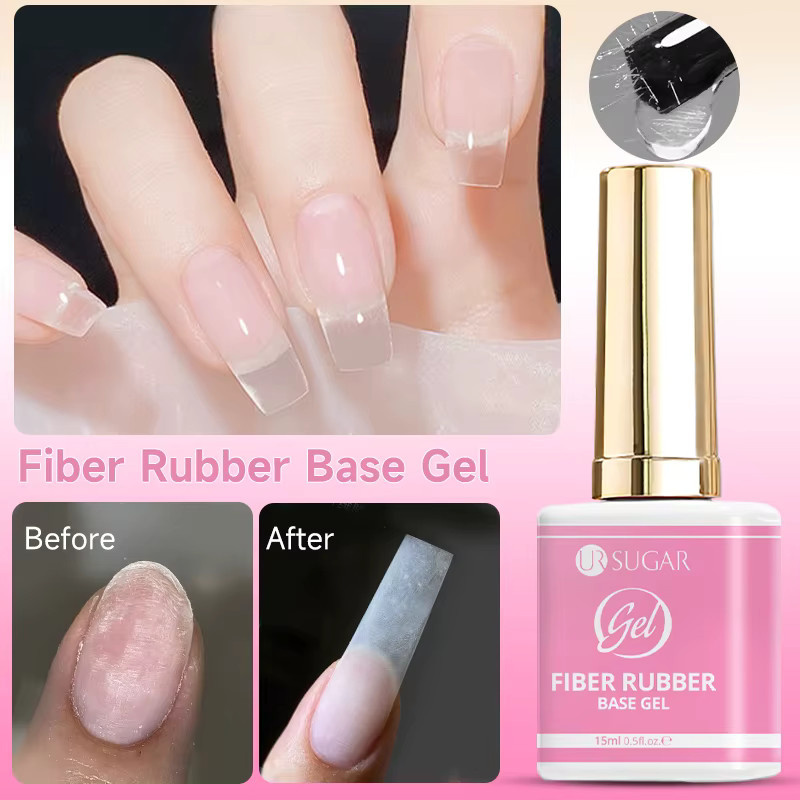 UR SUGAR Fiber Rubber Base Gel, 15 ml, transparent - Bild 2