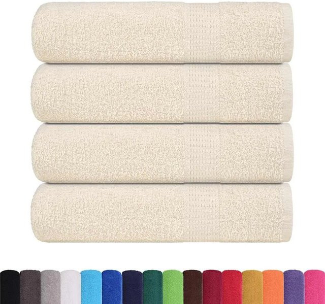 vidaXL Duschtücher 4er Set aus 100% Baumwolle in Beige, B/L: 70 x 140 cm, 360 g/m² - Bild 1