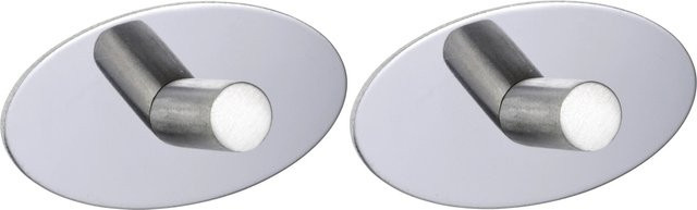Wenko Wandhaken Piceno selbstklebend aus Edelstahl in Silber, 2er-Set - Bild 1