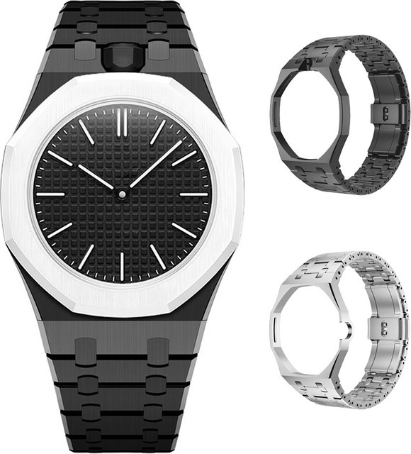 Royal Pop Umbausatz Armbanduhr, Edelstahl, Silikon, Silber, Unisex - Bild 1