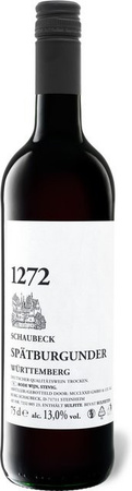 Schaubeck 1272 Spätburgunder Württemberg Qualitätswein trocken 2022 Rotwein 0,75 l