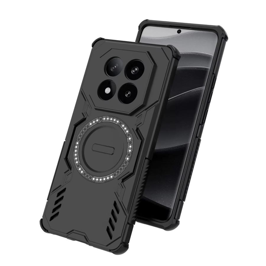 Robuste Panzer-Handyhülle für Xiaomi Redmi Note 15 und Redmi Note 14 Pro Plus 4G 5G in Schwarz mit magnetischem Design und stoßfestem Schutz - Bild 2